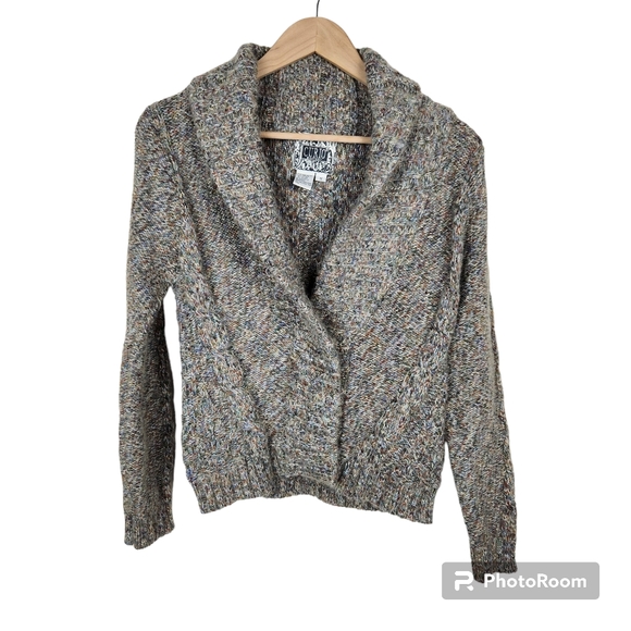 Curio Vintage Long Sleeve Snap Front Mohair Blend Cardigan Sweater Sz S - Picture 1 of 7